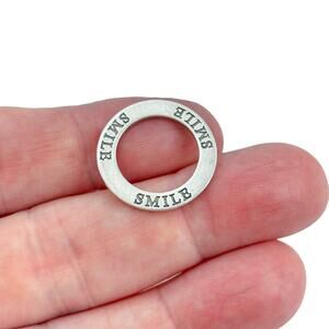 Vintage Sterling Silver 925 Smile Ring Charm